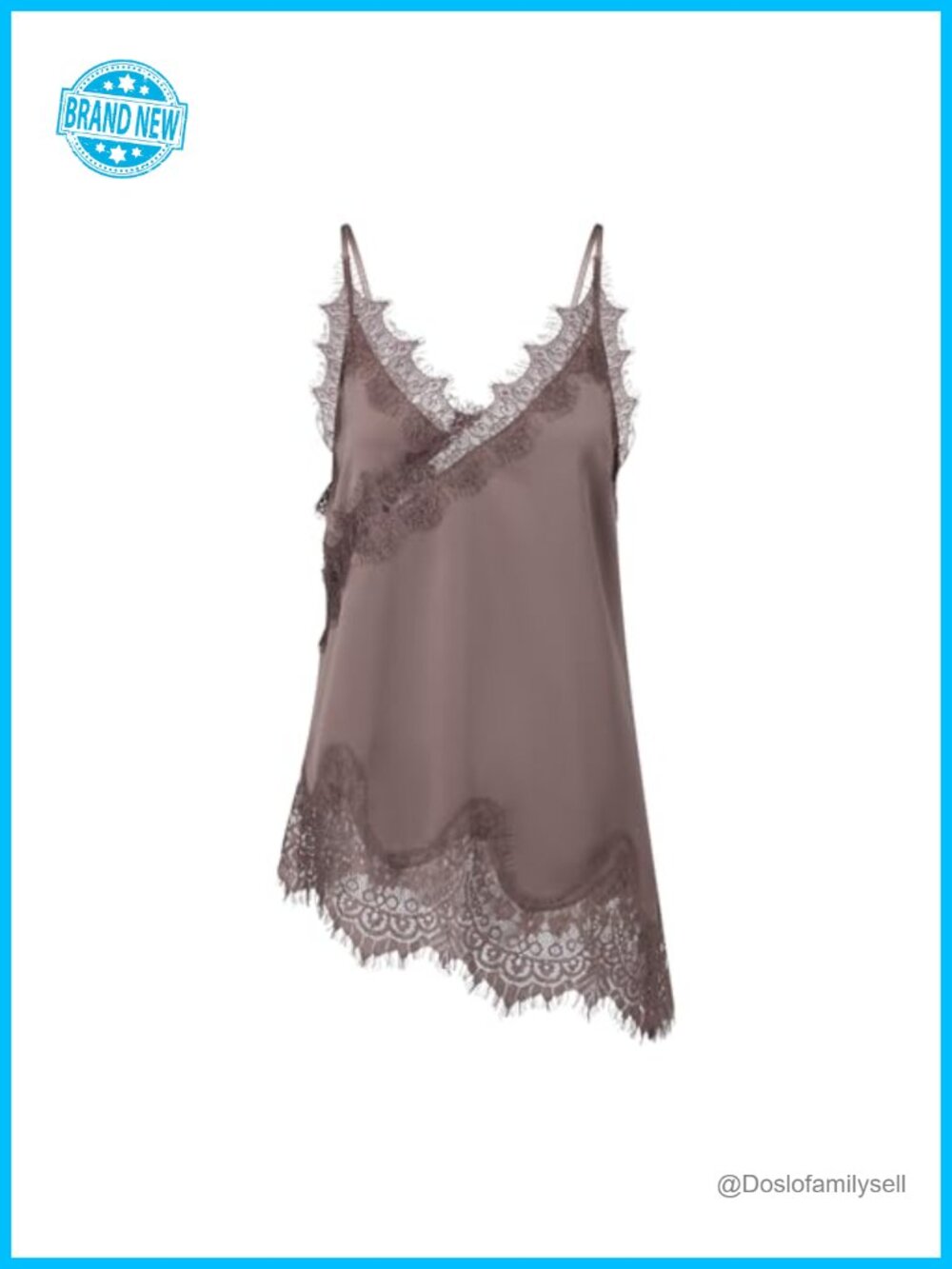 Lace Trim Satin Tank Top Camisole